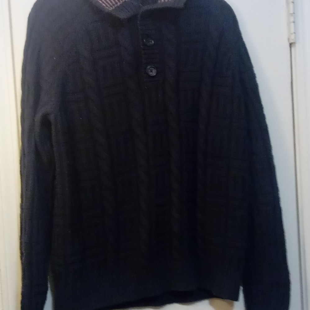 Banana Republic Large Blue Grey knit half zipper pullover sweater